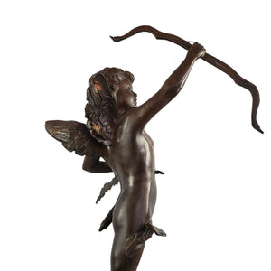 Cupid bronze sculpture ideal gift choice woman holding display