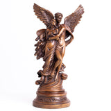 Cupid and Psyche bronze sculpture copper brown patina full view white background