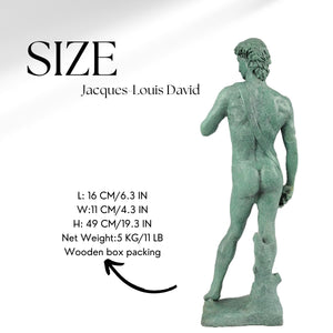 David modern bronze statue available size variants comparison chart with dimensions