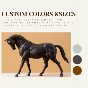 European Andalusian horse bronze sculpture custom colors and sizes selection showing black finish option