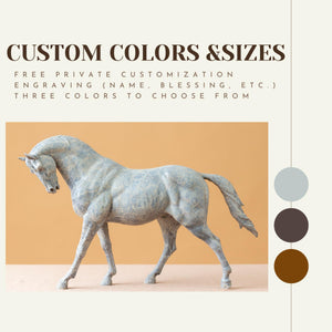 European Andalusian horse bronze sculpture custom colors and sizes selection showing white finish option