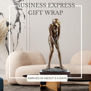 Grand bronze male golfer statue business express gift wrap packaging display