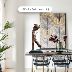 Grand bronze golf statue home decor display luxury living room interior