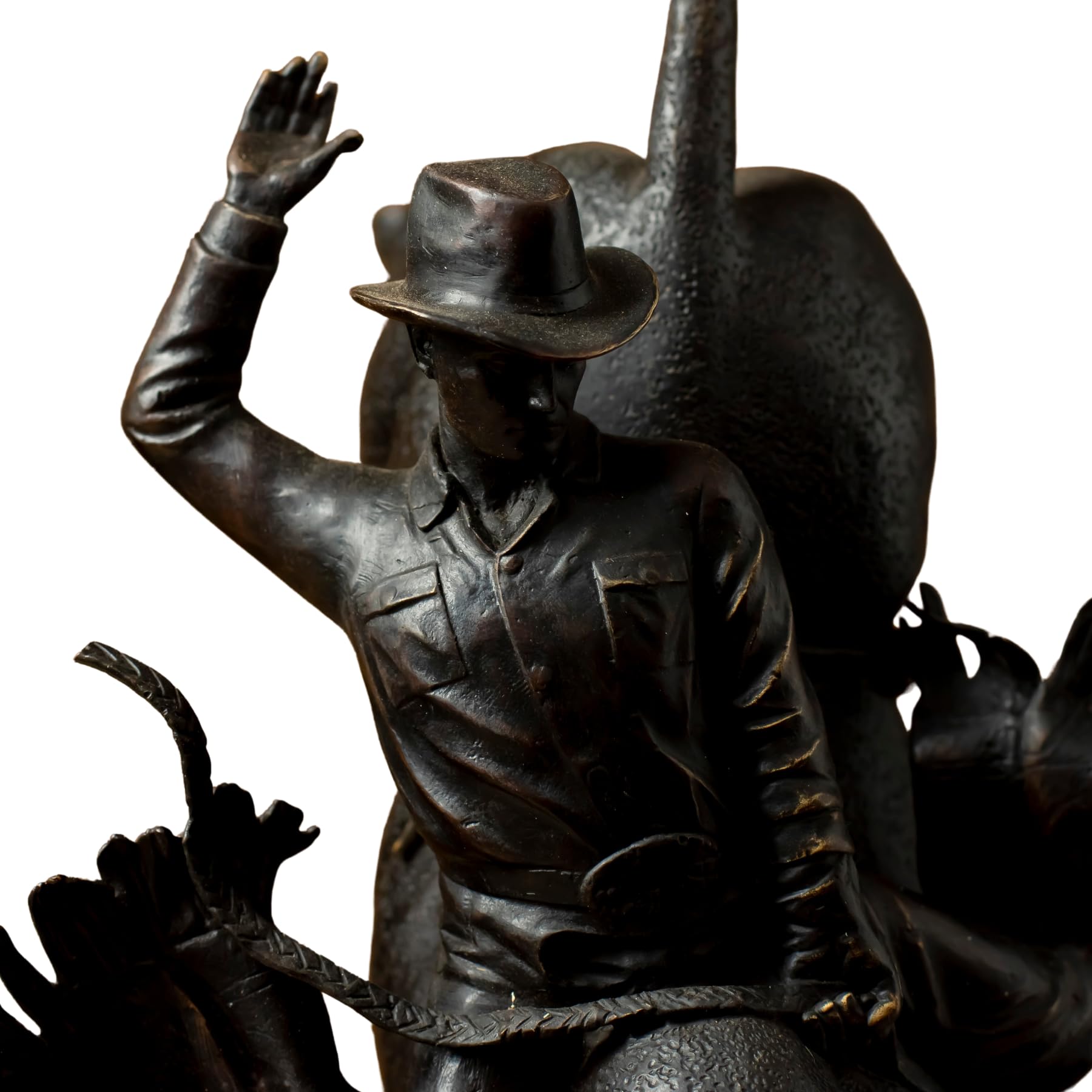 Exquisite chemical patina texture on handcrafted lost-wax cast bronze artwork