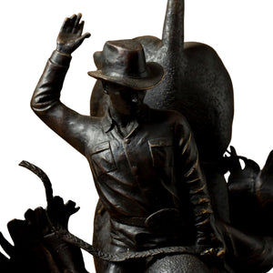 Exquisite chemical patina texture on handcrafted lost-wax cast bronze artwork