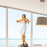 Luo Li Rong bronze elegant woman with handbag statue ocean view window front display