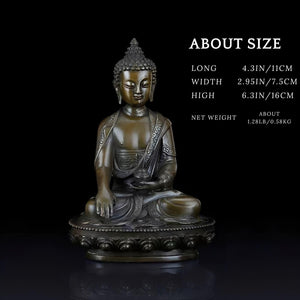 Medicine Buddha bronze statue size reference chart on light background with dimension annotations