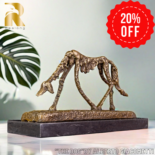 "The Dog" Bronze Sculpture Replica by Alberto Giacometti - Famous Abstract Bronze Animal Sculpture-Iconic Modern Art Statue for Home Decor and Collectors