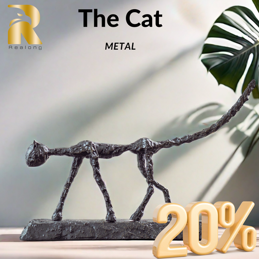 "The Cat" Bronze/Metal Sculpture Replica by Alberto Giacometti - Famous Abstract Bronze/Metal Animal Sculpture-Iconic Modern Art Statue for Home Decor and Collectors