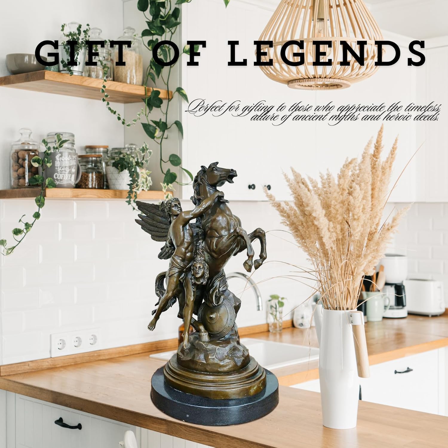 Perseus and Pegasus bronze statue as gift of legends for executives and art collectors