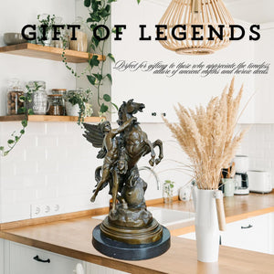 Perseus and Pegasus bronze statue as gift of legends for executives and art collectors