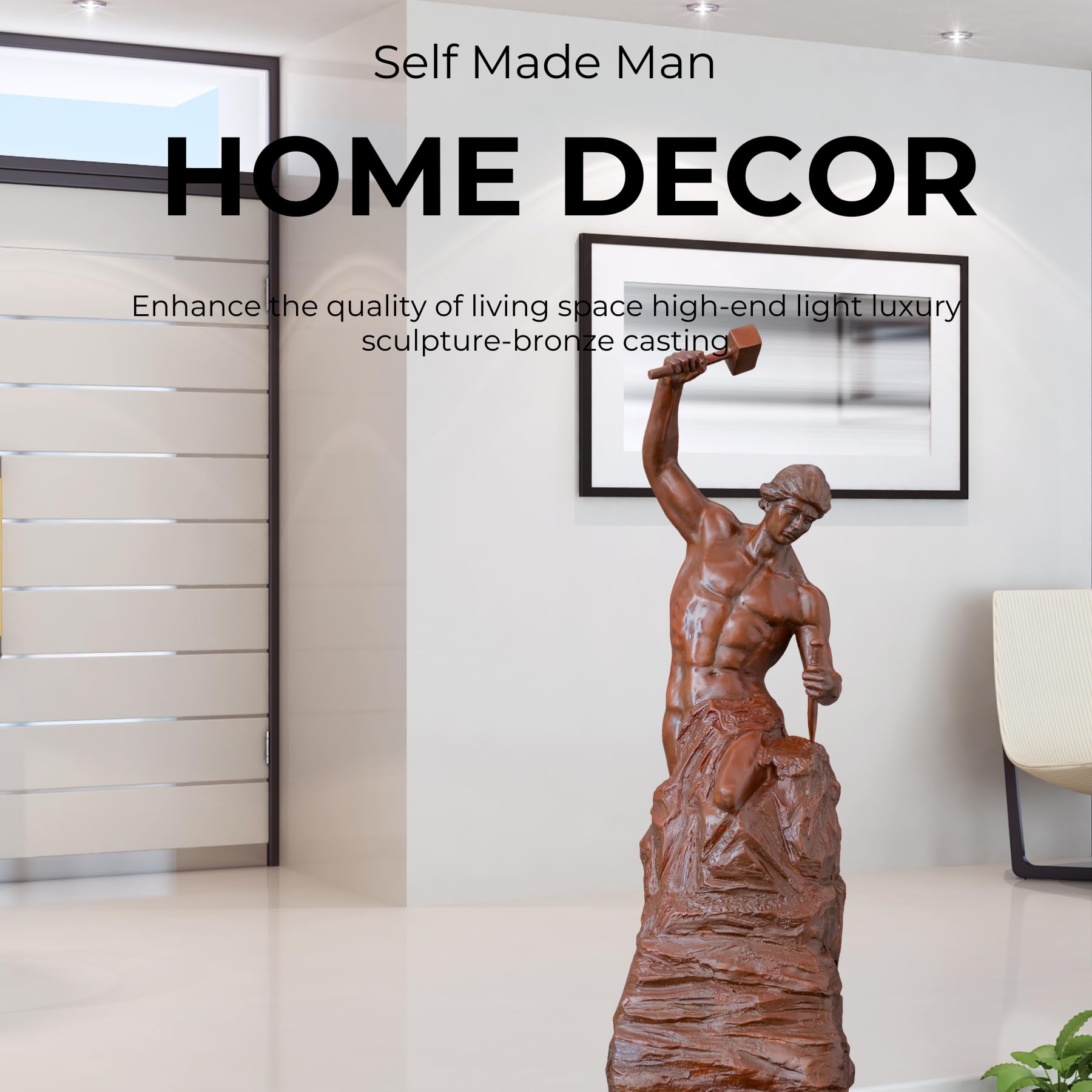 Self-Made Man bronze sculpture as best choice for business and living room home décor
