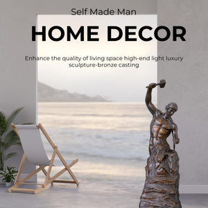 Self-Made Man bronze sculpture as luxury home décor centerpiece tall version
