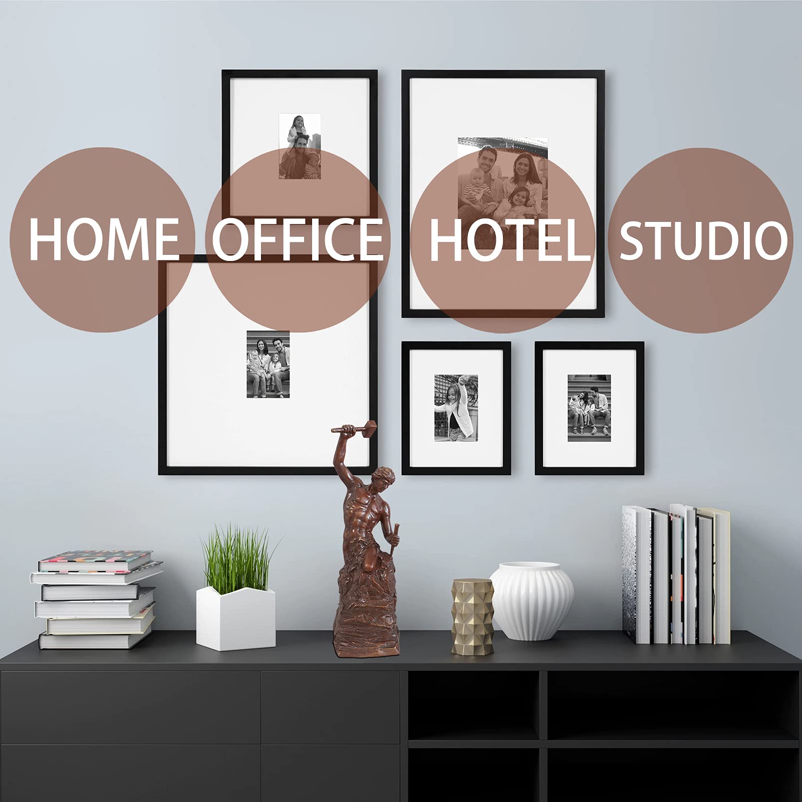 Self-Made Man bronze statue displayed in home office hotel and studio settings