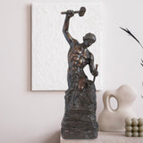 Self-Made Man bronze sculpture - Motivational 'Carving Own Destiny' Statue for Office