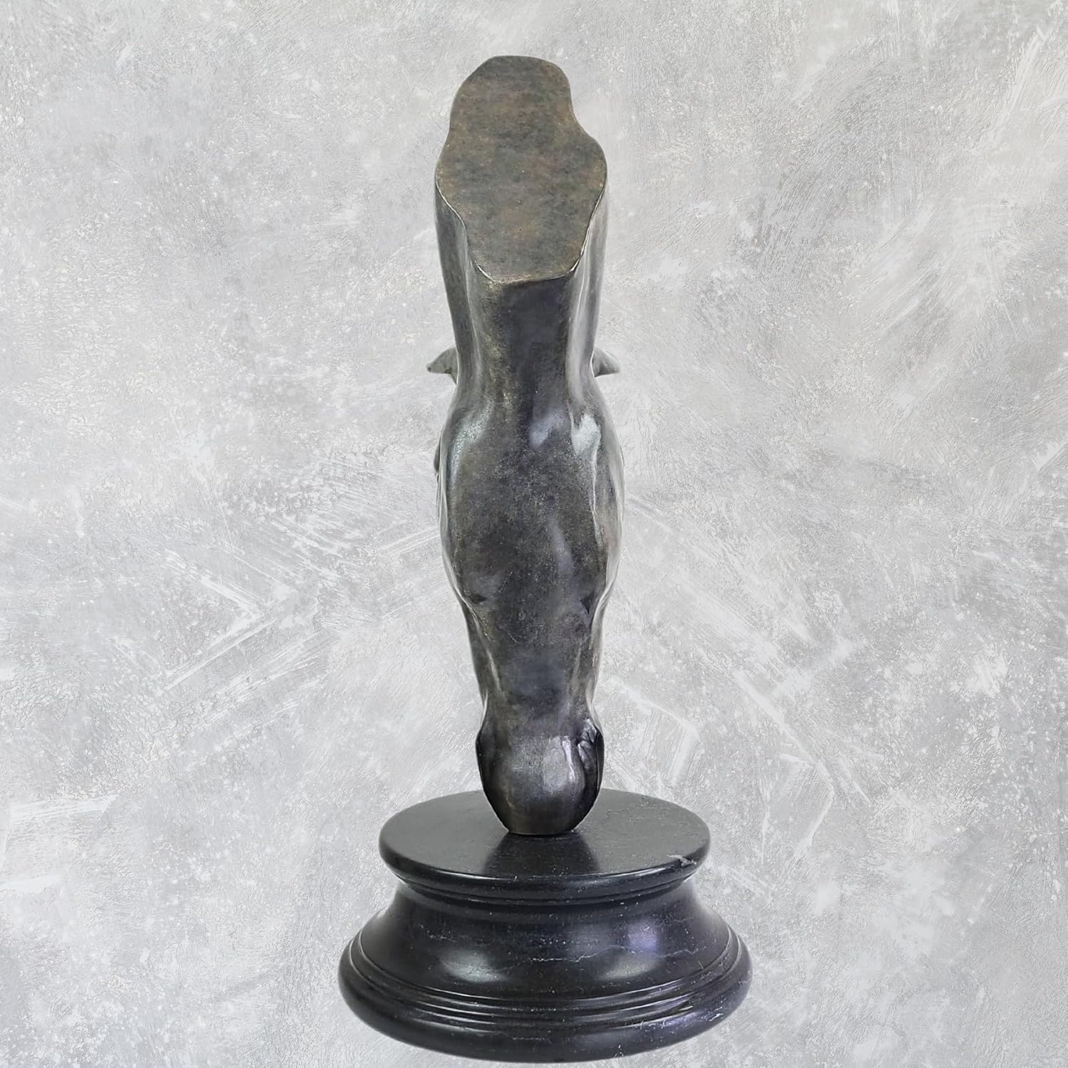 Back view of Still Water horse head bronze sculpture showing detailed neck and mane texture