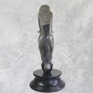 Back view of Still Water horse head bronze sculpture showing detailed neck and mane texture