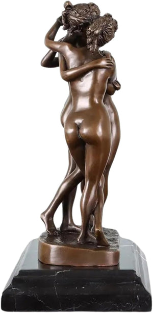 Bottom view showing the natural marble base and proportions of the Greek goddesses statue.