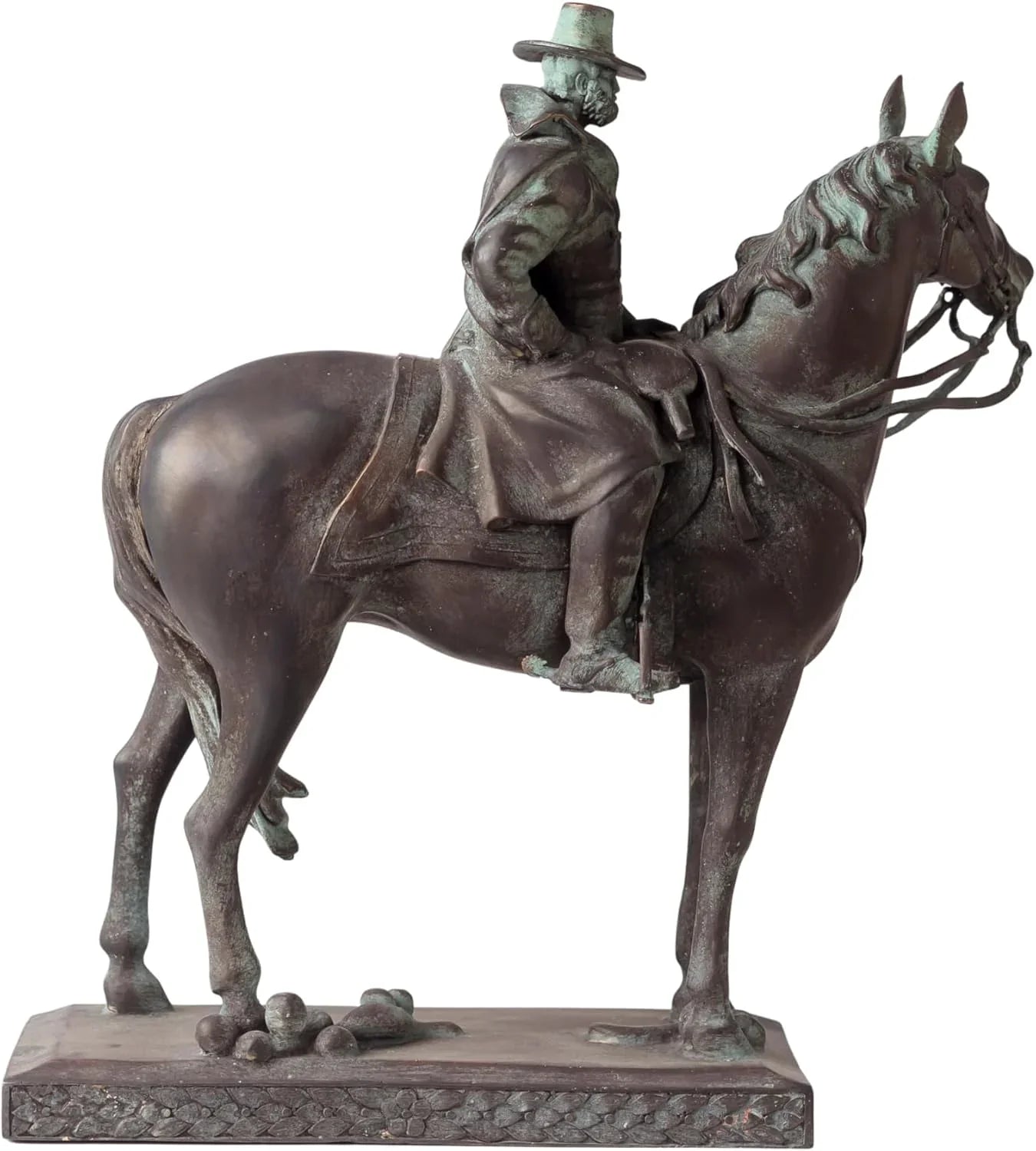 Ulysses S. Grant bronze equestrian statue right side view showing full horse and rider profile on base
