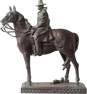 Ulysses S. Grant bronze equestrian statue three-quarter angle view showing general on horseback detail