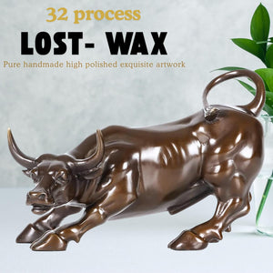 Close-up of lost-wax casting and hand-finished brown brass texture.