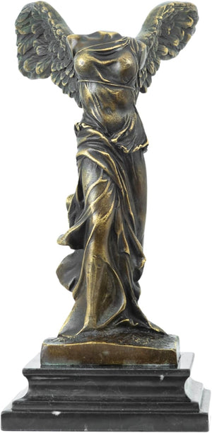 11-inch Winged Victory of Samothrace bronze sculpture size reference, 28cm height, 8lb net weight