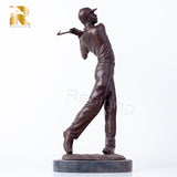 Bronze Golf Man Statue Bronze Golfer Sculpture Office Golf Decor Ornament Bronze Art Crafts Gifts