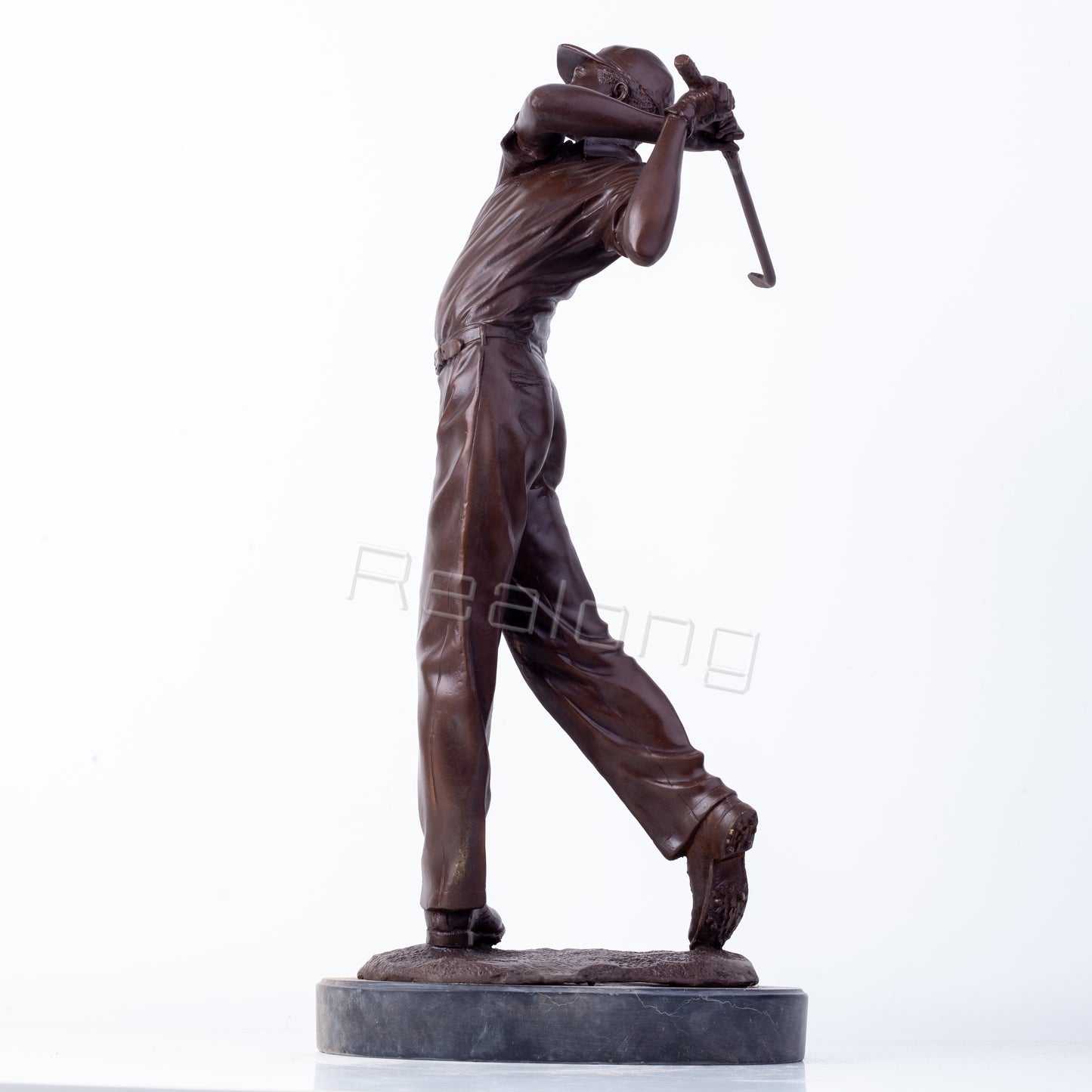 Bronze Golf Man Statue Bronze Golfer Sculpture Office Golf Decor Ornament Bronze Art Crafts Gifts