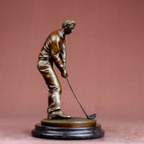 Bronze Golf Man Statue Bronze Golfer Sculpture Office Golf Decor Ornament Bronze Art Crafts Gifts