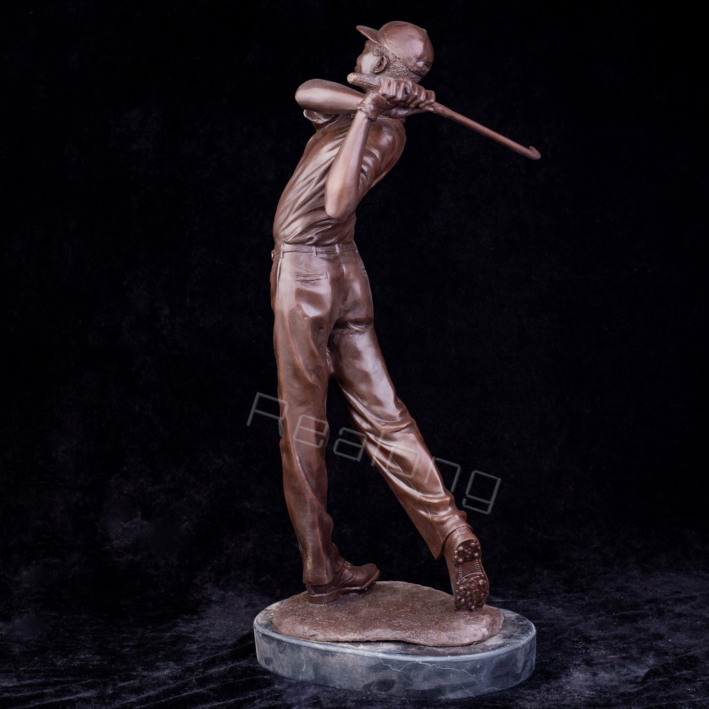Bronze Golf Man Statue Bronze Golfer Sculpture Office Golf Decor Ornament Bronze Art Crafts Gifts