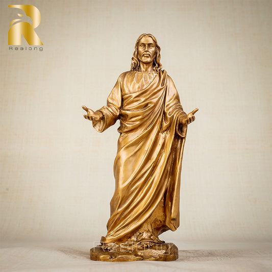 Bronze Jesus Statue Jesus Christ Blessing Bronze Sculpture Bronze Casting Jesus Art Crafts For Home Decoration Ornament Gifts