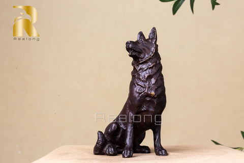 Dog Statue Bronze Sculpture Home Decor Standing Dog Figurines Bronze Dog Decoration TD9-1161