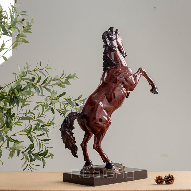 72cm Bronze Horse Statue Modern Art Bronze Deer Sculpture Home Office Decor Crafts