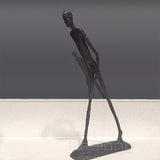 60cm Real Bronze Walking Man Statue by Giacometti Replica Abstract Skeleton Sculpture Vintage Bronze Casting Art Crafts Decor