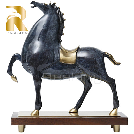 Horse Statue Bronze Sculpture 35cm Animal Bronze Sculptures Statues Bronze Brightly Colored Perfect Home Decor(100% Bronze)