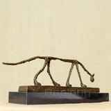 Bronze Cat Statue Abstract Cat Sculpture Classical Giacometti Art Reproduction Skeleton Animal Statue For Home Decor Collection
