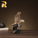 Pure Bronze Casting Eagle Taking Flight Statue 35cm High Large Animal Wild Life Birds Hawk Eagle Sculpture Collectible Figurine