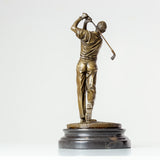 Bronze Golf Man Statue Bronze Golfer Sculpture Office Golf Decor Ornament Bronze Art Crafts Gifts