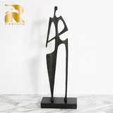 Realong Abstract Metal Statue,22' Iron Sculpture Mordern Style Art Crafts for Home Office Hotel Decor and Gift (Golden)