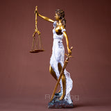 Lady Justice Bronze Statue, 100% Bronze Casting Lady Justice Figurine Sculpture Ornament Gift for Lawyer Judge Law School Teacher Judicial Officer