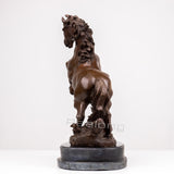 49cm Bronze Horse Statue Modern Art Bronze Horse Sculpture Animal Bronze Crafts With Marble Base For Home Decor Ornament Gifts