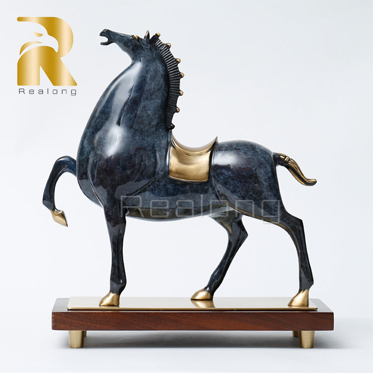 Horse Statue Bronze Sculpture 35cm Animal Bronze Sculptures Statues Bronze Brightly Colored Perfect Home Decor(100% Bronze)