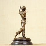 Bronze Golf Man Statue Bronze Golfer Sculpture Office Golf Decor Ornament Bronze Art Crafts Gifts