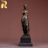 Bronze Ancient Greece Venus Sculpture Bronze Bust of Venus Statue With Marble Base For Home Decor Gifts Classical Ornament Craft