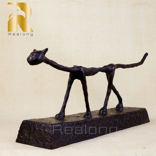 Large Bronze Giacometti Cat Statues Famous Giacometti Art Reproduction Cat Sculpture Abstract Crafts Home Decor Collection Gifts