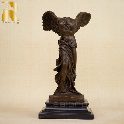 28cm Bronze Goddess Statue The Winged Victory of Samothrace Bronze Sculpture Famous Bronze Crafts For Gifts Home Decor Ornament