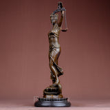 Bronze Lady Justice Statue With Scales Bronze Goddess of Justice Sculpture Mythology Bronze Statues For Home Decor Craft Gifts