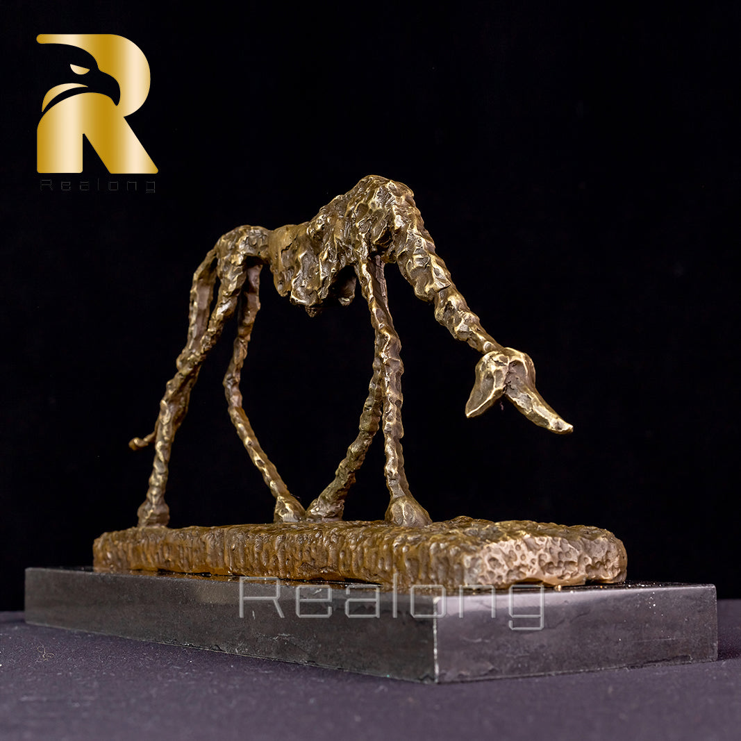 Bronze Dog Statue Abstract Dog Sculpture Classical Giacometti Art Reproduction Skeleton Animal Statue For Home Decor Collection