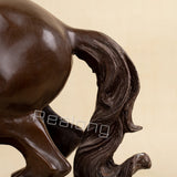 49cm Bronze Horse Statue Modern Art Bronze Horse Sculpture Animal Bronze Crafts With Marble Base For Home Decor Ornament Gifts