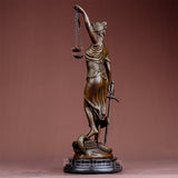 Bronze Lady Justice Statue With Scales Bronze Goddess of Justice Sculpture Mythology Bronze Statues For Home Decor Craft Gifts